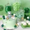 Green Gold and White Ball Cake Topper Decorations 32PCS Mini Balloons Cake Topper Sticks Foam Balls Cake Ball Cupcake Insert for Cake Baking Wedding