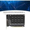 Quad M.2 NVME SSD To PCI-E 4.0 X16 Adapter, High Speed 4x32Gbps Soft Raid Card with Individual LED Indicator Support 2230 2242 2260 2280 (ph44)