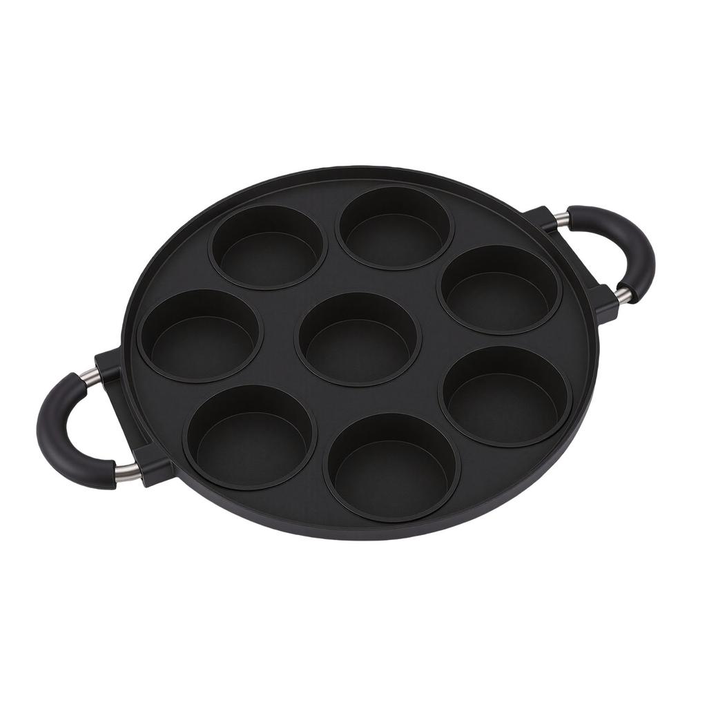 Egg Frying Pan 8 Hole Design Multifunctional Non Stick Egg Pancake Steak Pan for Travel Camping