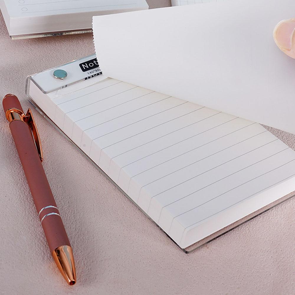 Acrylic hard shell memo pad, removable board clip paper pad, portable notebook, detachable horizontal grid notebook