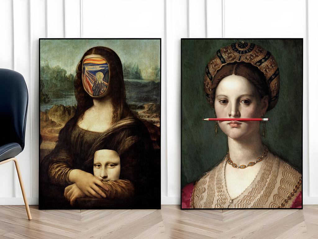 Set of Two Posters Mona Lisa The Scream