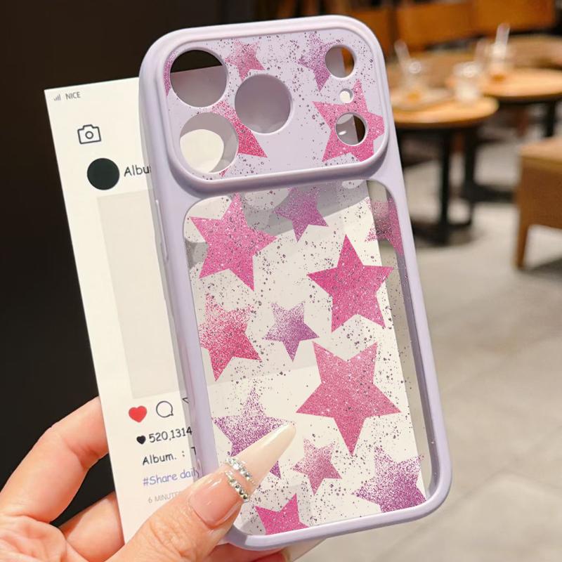Colorful Stars Print Phone Case For iPhone 17 Pro Max For iPhone 16 15 14 13 Pro Max Luxury Hybrid TPU+PC Clear Back Hard Cover