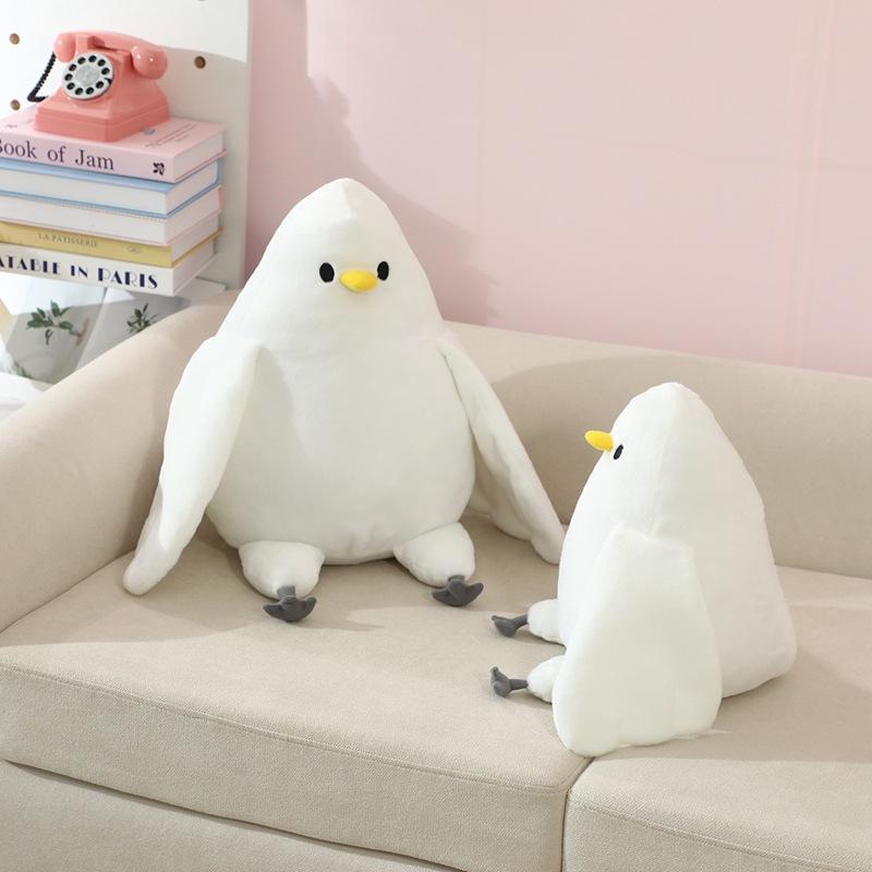 Cute Soft White Little Pigeon Doll Plush Toy Pigeon Doll Children Soothing Doll Birthday Gift