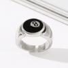 Punk Gothic Number 8 Billiards Ball Ring for Women Vintage Silver Plated Retro Charm Billiards Rings Finger Jewelry