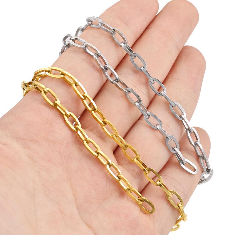 Non-fading Stainless Steel Cross & Oval Chain DIY Accessories