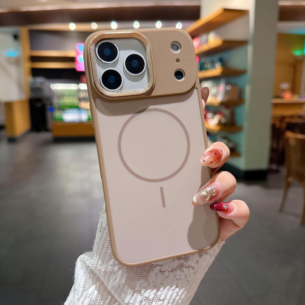 Magnetic Two-Tone Diamond Pattern Thin Ring Case for iPhone 17/16 PRO MAX
