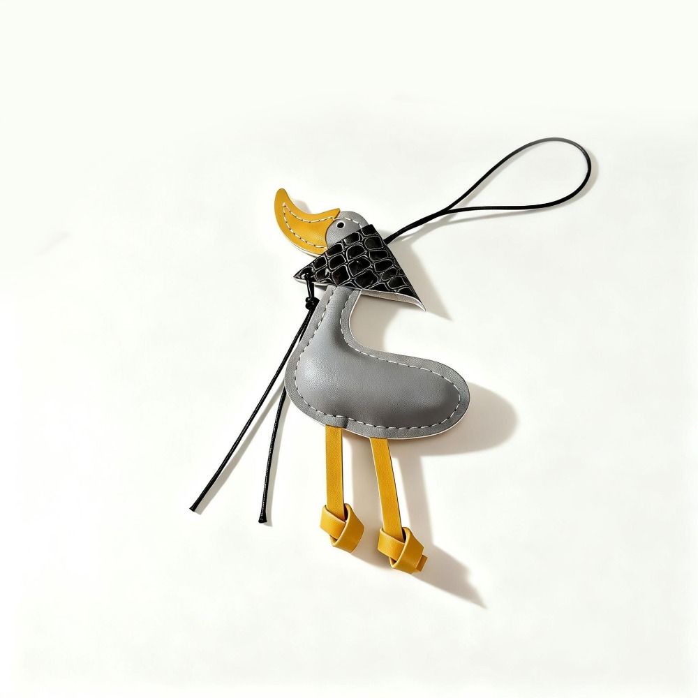 Cartoon Scarf Duck Pendant DIY Bag Charm Trendy Pu Leather DuckKeychain Bag Ornament