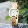 BOBO BIRD Wooden 28mm Natural Wood Analog Quartz Ladies' Watch, Diameter, Band, Display, Movement, Brown/Gold (Maple-1)