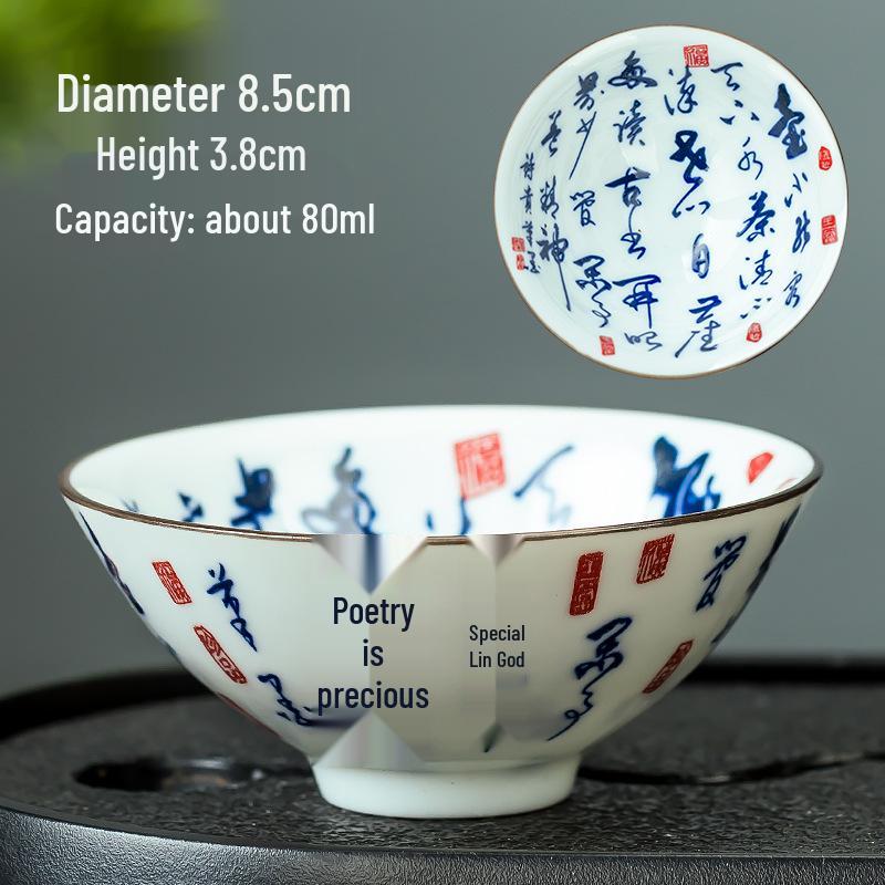 Blau-weiße Douli-Teetasse aus Porzellan für Kung-Fu-Tee
