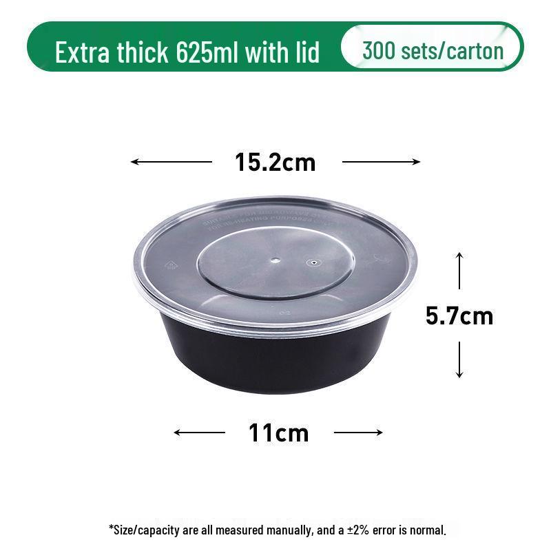Black Round Disposable Food Containers: Thickened Soup and Fast Food Bowls