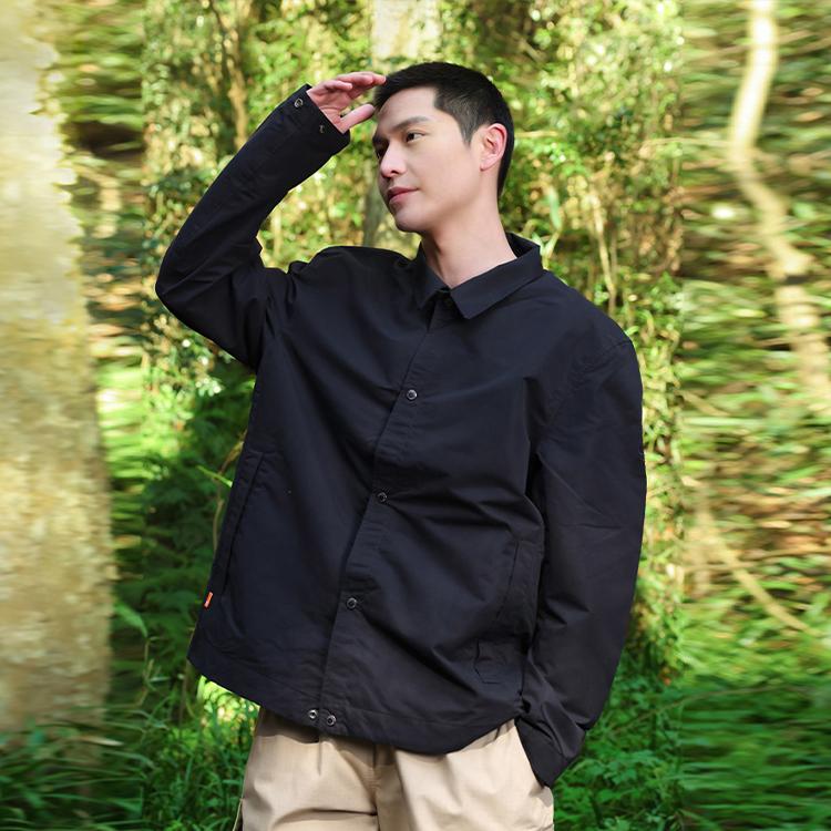 Timberland SS22 Casual Solid Color Long Sleeve Jacket Men Jacket Black A26ZZ-001