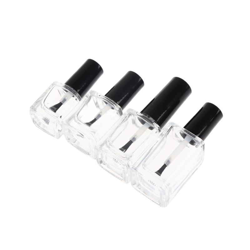 5/10/12/15Ml Empty Clear Glass Nail Polish Bottles With Brush Cap Refillable Containers For Nail Art Lip Golss Liquid Sample