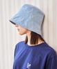 Bajal Va Studded Non-Washed Denim Drop Bucket Hat Light Indigo
