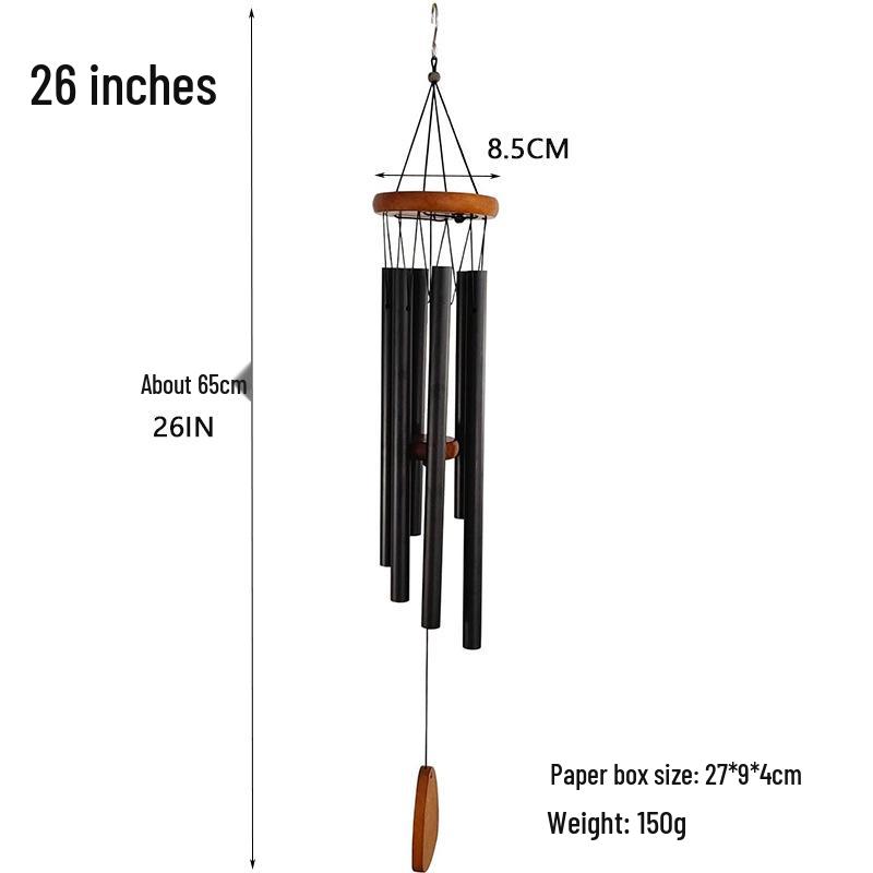 37-inch Retro Six-tube Aluminum Wind Chime Pendant - Home Decor Three-color Wall Hanging Ornament