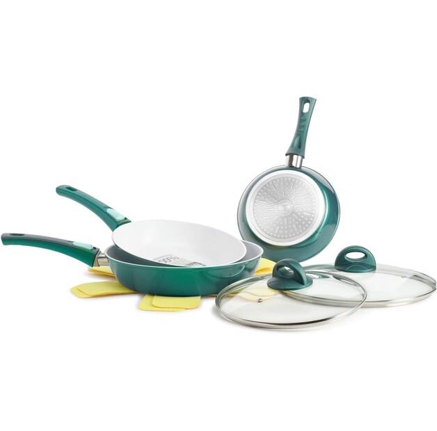 

Набор сковородок Genius Cerafit Fusion, 7 предметов, изумрудно-зеленый (A24255)