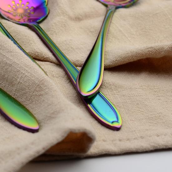 8ks květina Nerezová káva Kávový šálek Čajová lžička Čajová lžička Kuchyňské nářadí Dárek