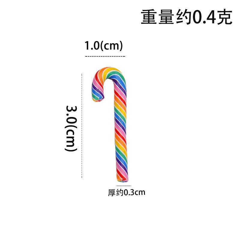 50-10Pcs Mini Candy Cane Christmas Decoration Red White Resin Candy DIY Crafts  Xmas Pendant Navidad Decor  New