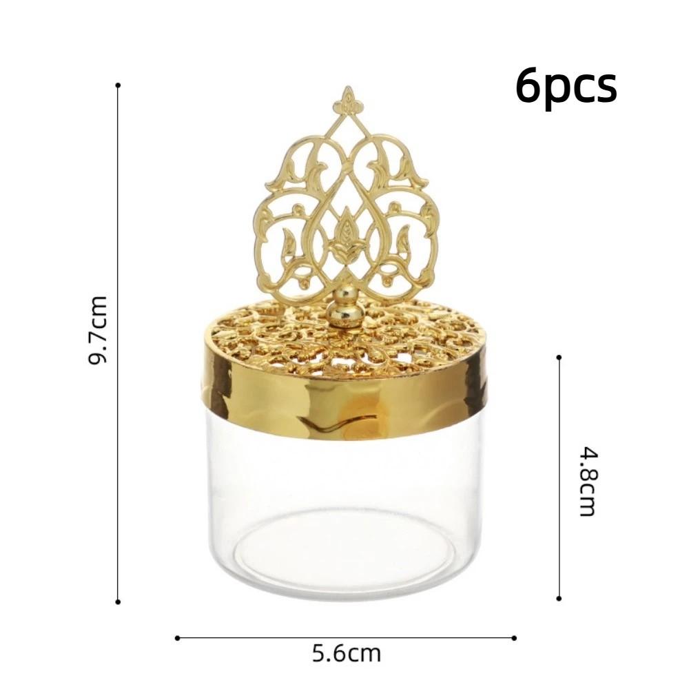 6pcs Golden Storage Containers Plastic Small Cases Unique Candy Box  Wedding Ceremony