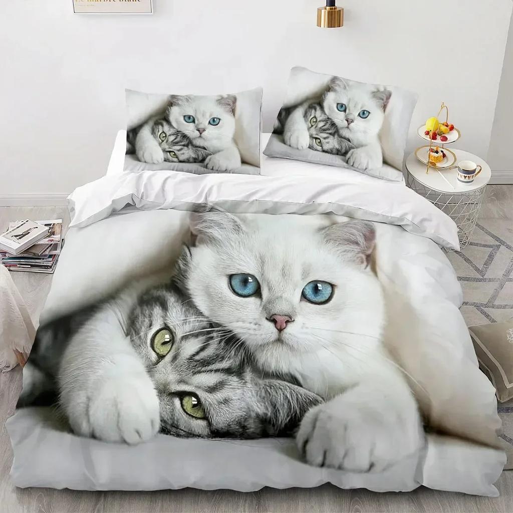 3D Gedrucktes Tier Katze Bettwäscheset Bettbezug Schlafzimmer Bettdeckenbezüge Einzelbett Twin King Size Bettdeckenbezug Heimtextil