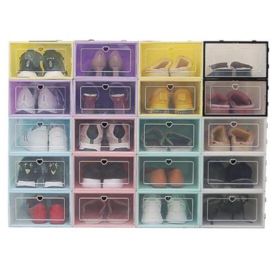 1PC Αναδιπλούμενο Clear Shoes Storage Box Πλαστικό στοιβαζόμενο Organizer παπουτσιών