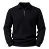 Men S Long Sleeve Polo Sweatshirt Checkered Jacquard Casual Business