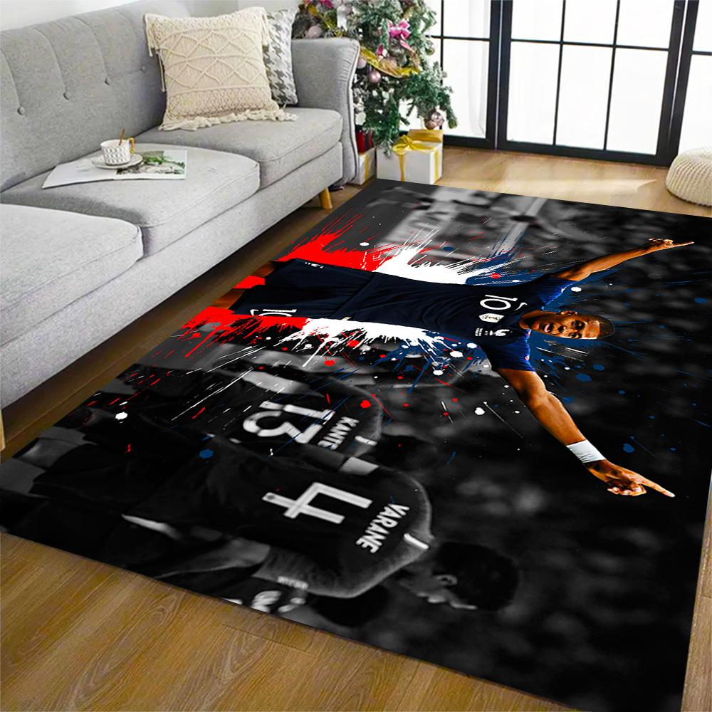 Mbappe Soccer Legend Floor Rug Office Rug Perfect for Study room Outdoor Living Rooms Decorate room Anti-slip Rug Decorate Offices