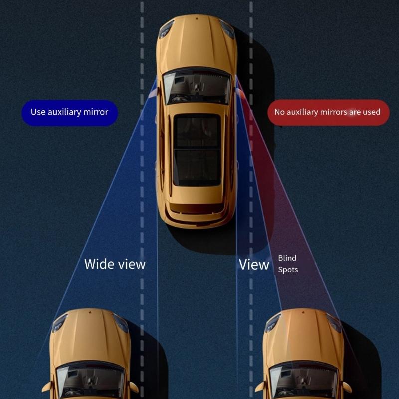 2pcs Suction Cup Type Blind Spots Mirrors 2inch Round Glass Convex Mirror Side Rear View Mirror for Car SUV Automotive