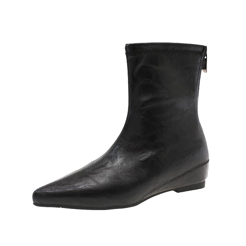 

Women Ankle Boots Top Quality Soft Leather Short Boots Women Flat Winter Fashion Women Chelsea Boots Fashion Plus Size 41 42 35