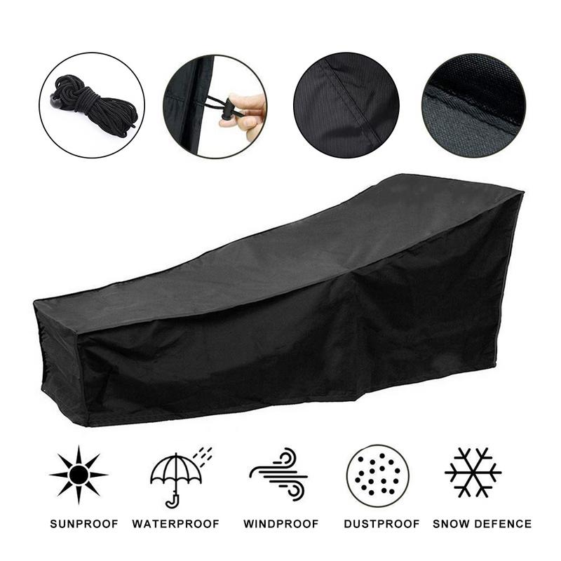 Chaise Lounge Chair Cover Waterproof Lounge Chair Recliner Protective Cover For Outdoor Courtyard Garden Patio 190T