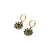 Green Zirconia Flowers Shape Dangle Earrings for Women 2025 New Fashion Golden Earring Wedding Party Jewelry Accessories