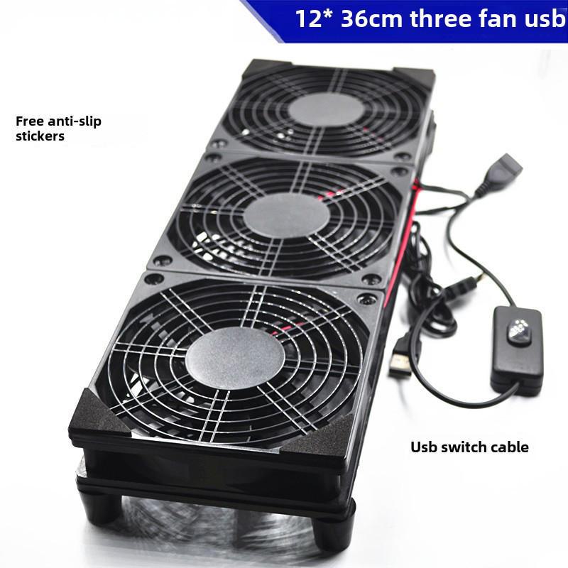 Silent 5V USB Cooling Fan Rack for Router/Modem with Switch and Support Bracket