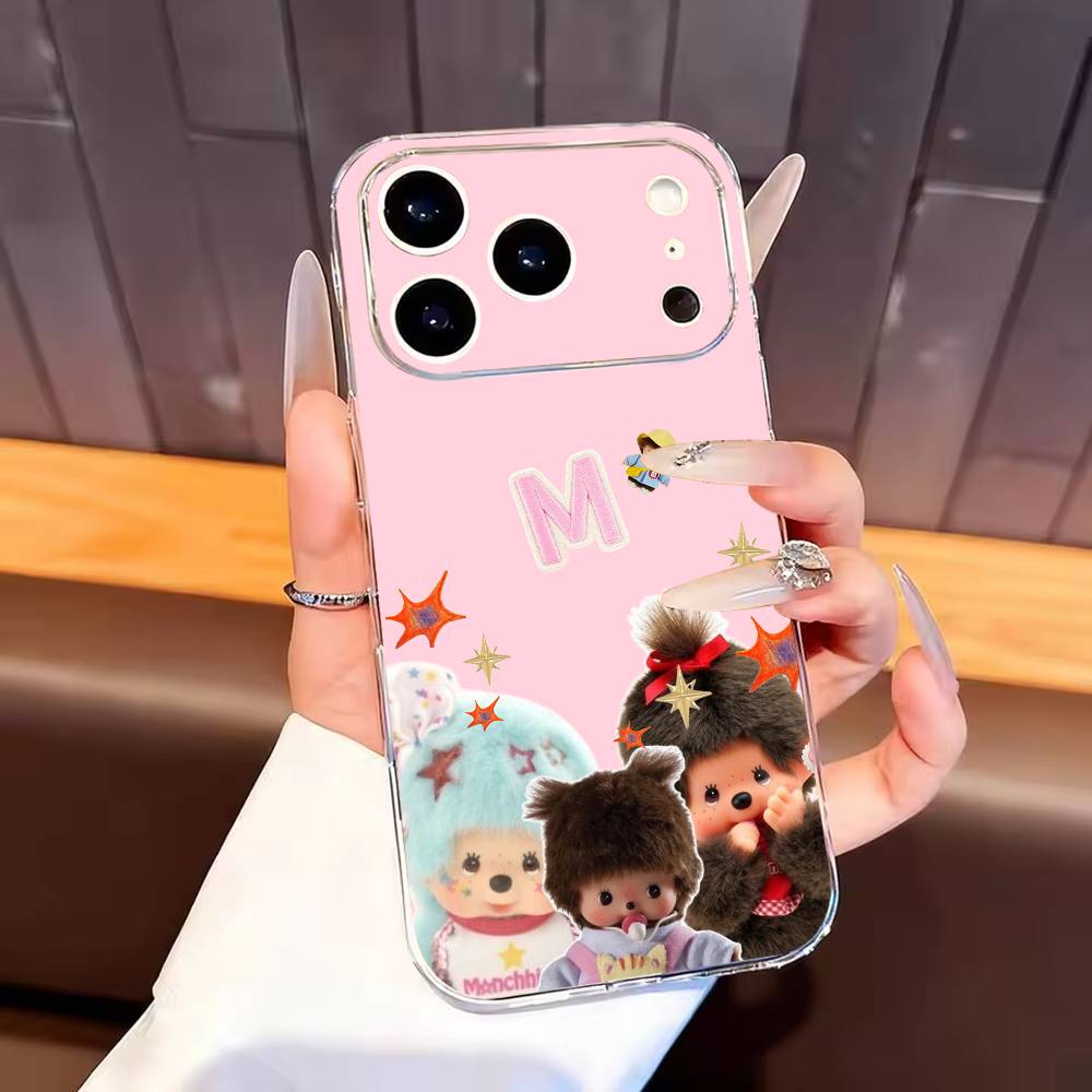 Cute M-monchhichis-s Phone Case For iPhone17,16,15,14,13,12,11 Plus,Pro Max Soft Transparent Cover