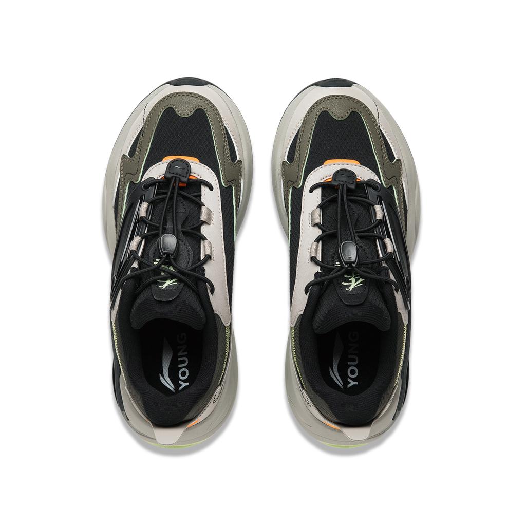 Li Ning Kids Comfortable Durable Low Top Casual Shoes Kids sneaker Black YKCU188-5