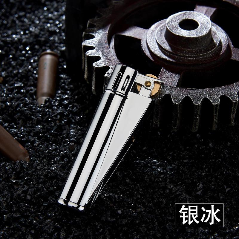 Vintage Cotton Oil Lighter Old-fashioned Classic Metal Windproof Grinding Wheel Flint Lighter Men's Gift Cigarette Accessories