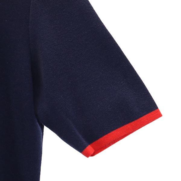 YVES SAINT LAURENT Short sleeve one piece M Navy system Heart Pocket Women Used