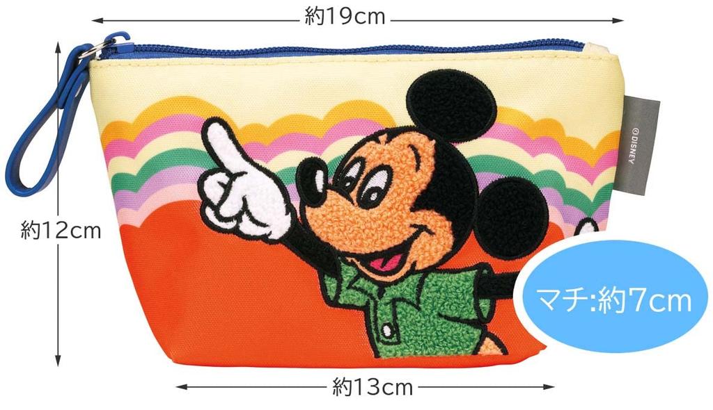 Skater Flat Pouch Going Out Accessory Case Gusset Disney Retro Mickey Mouse Girls Women ZFP1-A