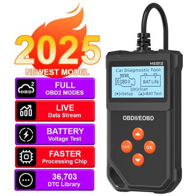 System Check Engine MS812 Tester Akumulatora Odczyt Informacji o Pojeździe Samochodowy Czytnik Kodów OBD2 Kasowanie Kodów Błędów Samochodowe Narzędzia Diagnostyczne