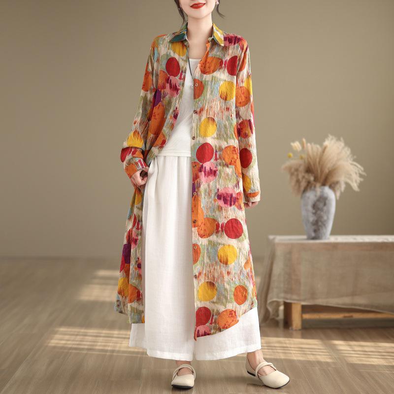 

Платье-футляр с длинными рукавами и принтом на лацканах в стиле ретро 2024 года 2XL