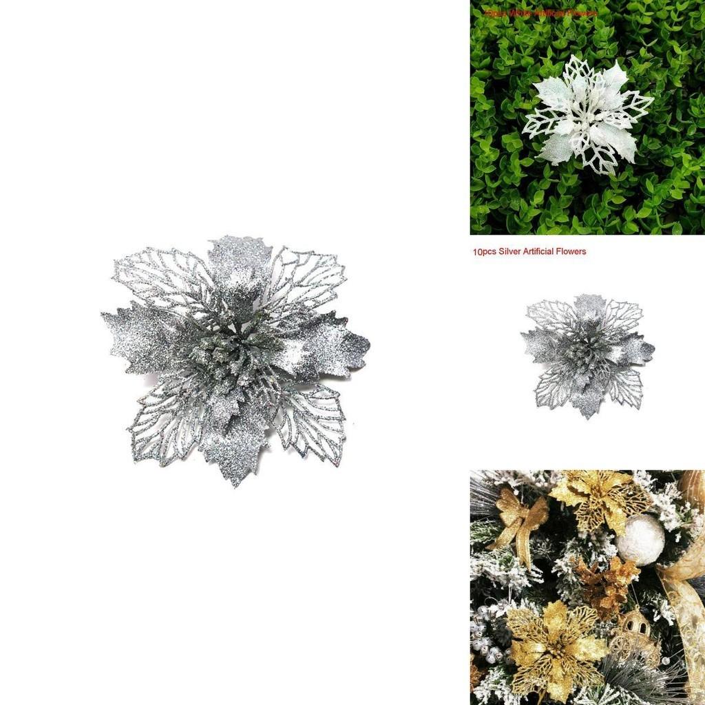 Luxurious Glitter Artificial Flowers Perfect For Christmas And New Year Parties
