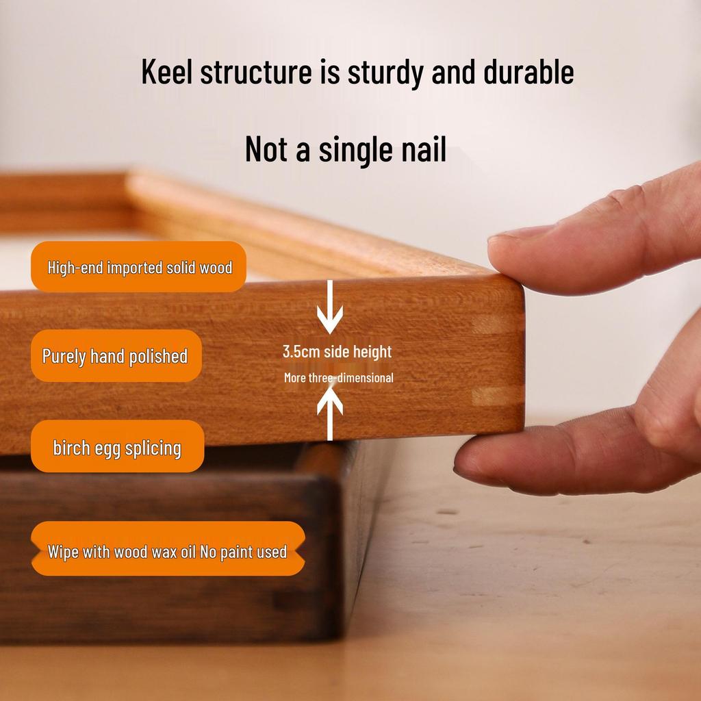 Large Black Walnut Solid Wood Picture Frame - New Chinese Style Oil Painting Calligraphy Background Wall Decor