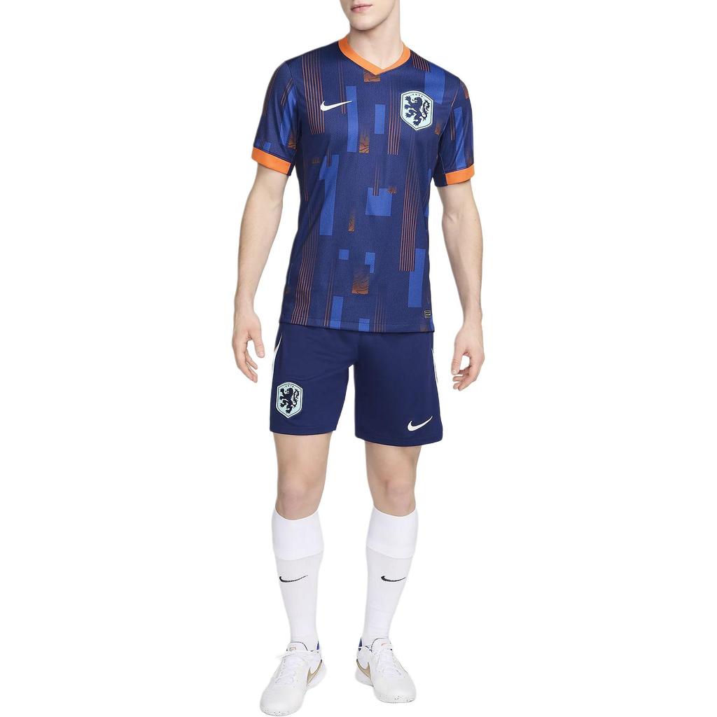 Nike Embroidered Logo Print Straight Fit Short Sleeve Soccer Shirt Men Tops Dark-Blue FJ1260-492