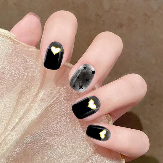 20Pcs Semi Cured Gel Nail Strips Long Lasting Easy Apply Remove UV Light Required Self-adhesive Nail Sticker Waterproof Decorative Nail Wrap