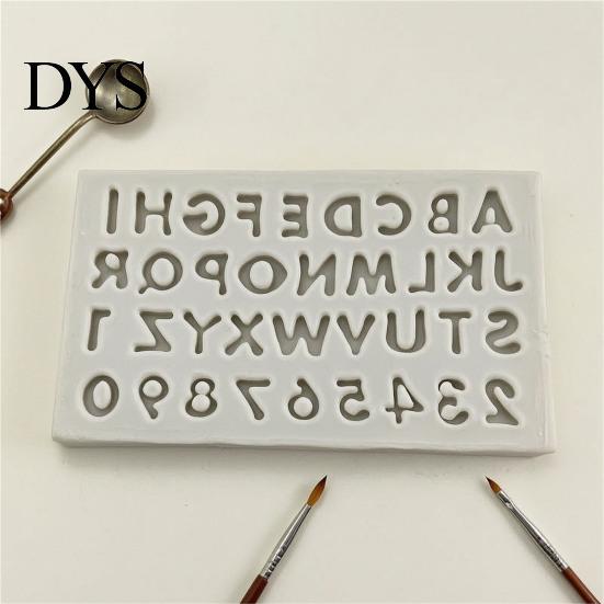 Easy Clean Silicone Dessert Molds Alphabet Number Mold for Cake Decorating, Mini Letters 0-9 Fondant Baking Tool, Flexible Non-stick Resin Craft