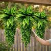 UV Resistant Artificial Persian Fern Leafs Plastic Artificial Fern Hanging Plant  Indoor Decor