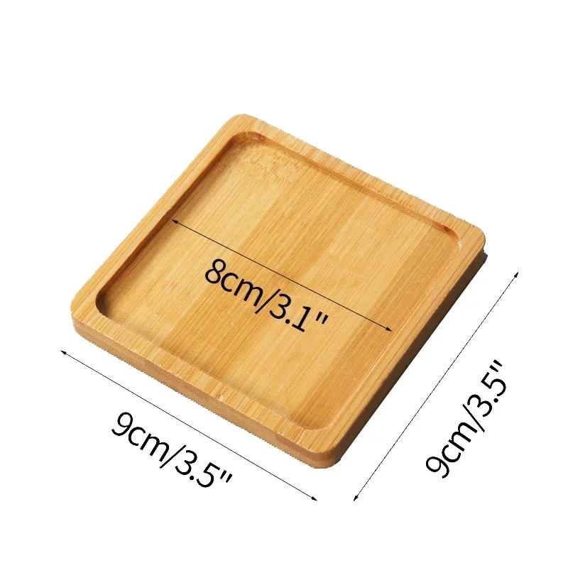 Multi Bamboo Tray Wood Saucer Flower Pot Tray Cup Pad Coaster Plate Kitchen Decorative Plate Creative Coaster Coffee Cup Mat