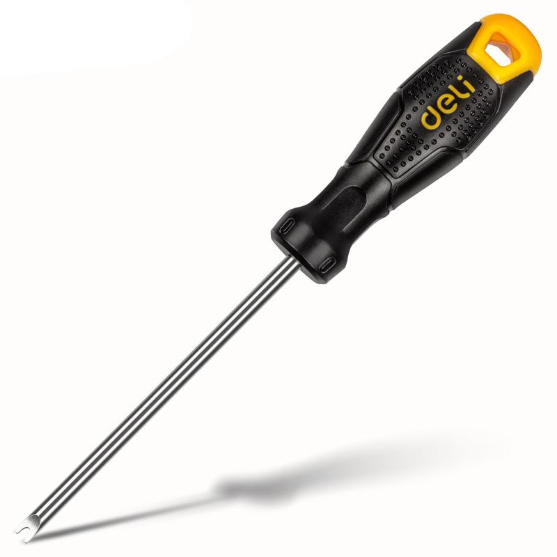 Deli Tools Multi-Shape Magnetic Screwdriver Set: Triangle, Y, U, Phillips, and Socket Types.