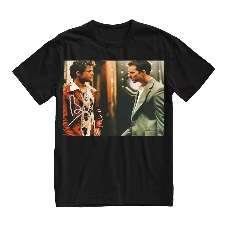 Retro FIGHT CLUB Tyler Durde 90s Classic Movie T shirt for Men Women Leisure Sports High Quality T shirts Oversize Unisex Tops