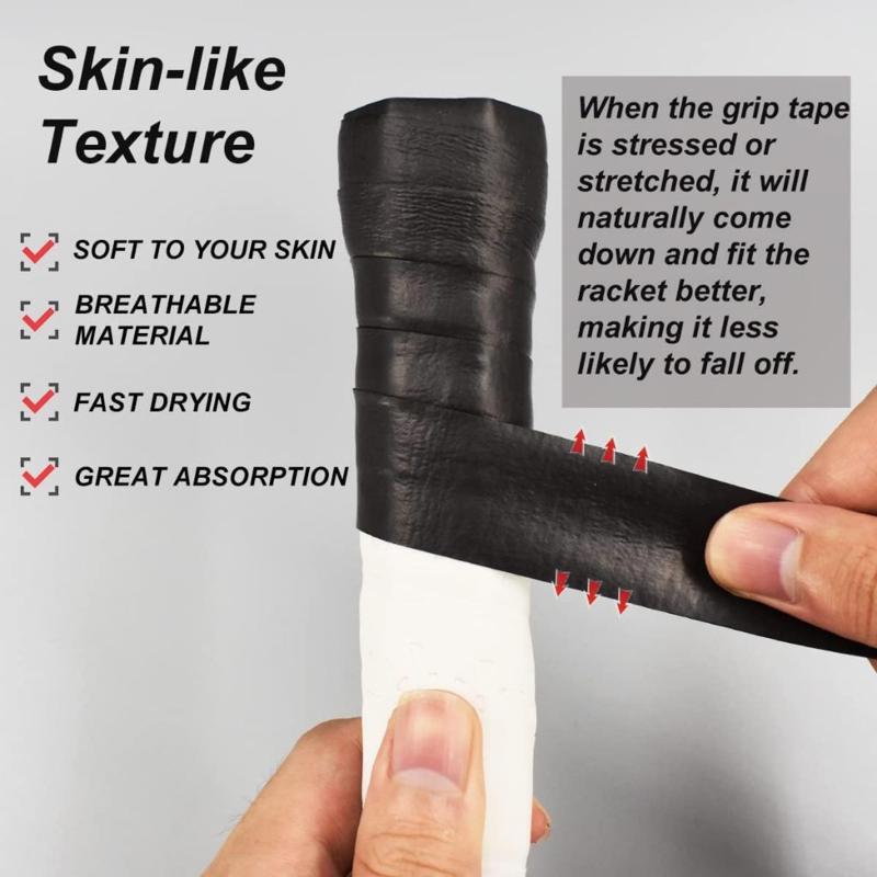 12Pcs Racket Grip Tape For Badminton/Sweat-Absorbent Tennis Badminton Racket Grip Tape Overgrips