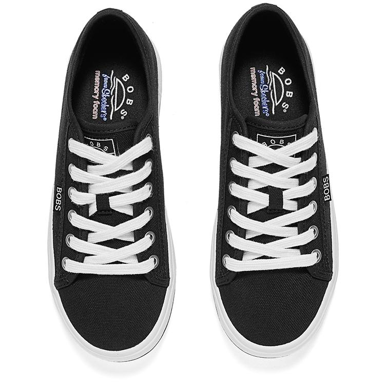 Skechers Bobs Meadow Comfortable Durable Low-Top Canvas Shoes Women sneakers Black 114664-BLK