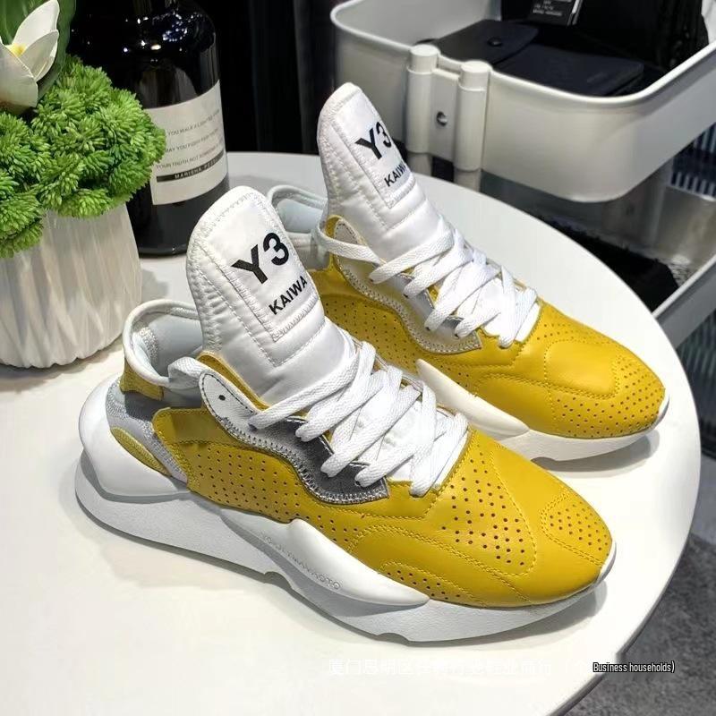 Scarpe Casual Trendy Y3 High-Top da Uomo - Bianco/Giallo, Suola Spessa, Collezione Autunno/Inverno 2025 cm